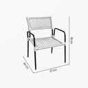 Ver imagem 3 de Kit 2 Poltronas Porã Junco Sintético Estrutura Aço Preto com Braços para Área Externa Terracota