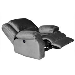 Poltrona do Papai Reclinável Elétrica com Massagem e USB Magnum Veludo Cinza - Gran Belo - 7