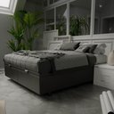 Ver imagem 2 de Base Box Baú para Cama Casal King 192x203cm Bipartido Liz S05 Sintético Preto - Mpozenato