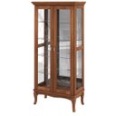 Ver imagem 1 de Cristaleira Decorativa com Nicho Sala de Estar Bragi 2 Portas Madeira Maciça Imbuia