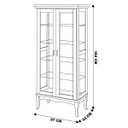 Ver imagem 2 de Cristaleira Decorativa com Nicho Sala de Estar Bragi 2 Portas Madeira Maciça Imbuia