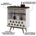 Ver imagem 3 de Cristaleira Bar Decorativa com Adega Sala de Estar Haland Branco/Imbuía