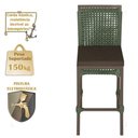 Ver imagem 2 de Mesa Bistrô e 4 Banquetas Roma Marrom Corda Estofado 9 Trama Verde
