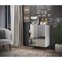 Ver imagem 2 de Aparador Buffet 4 Portas Com Espelho Suspenso Vegas V3596 Branco Branco