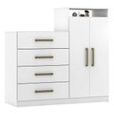 Ver imagem 1 de Cômoda Sapateira Áurea Branco Brilho – Demóbile