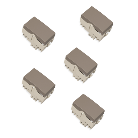 Kit 5 Interruptor Simples 10a Cor Argila Sleek Margirius Cor:argila