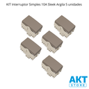 Ver imagem 2 de Kit 5 Interruptor Simples 10a Cor Argila Sleek Margirius Cor:argila