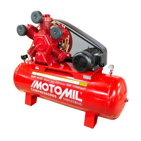 Compressor de Ar Motomil - Maw-60/425i - 175lbs 15hp Trif.220/380v