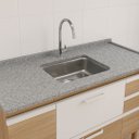 Ver imagem 1 de Pia Cozinha Granito Corumba 180cm Cuba Inox Acabamento Duplo:granito
