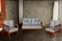 Ver imagem 1 de Kit Sofá Paris Corda nautica com 3 peças luxury linho cinza com almofadas