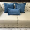 Ver imagem 2 de Almofada Retangular Flanel Pelúcia Azul Prussiano 50x28cm