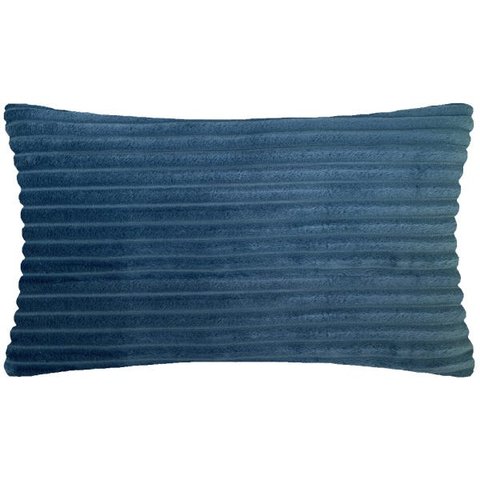Almofada Retangular Flanel Pelúcia Azul Prussiano 50x28cm