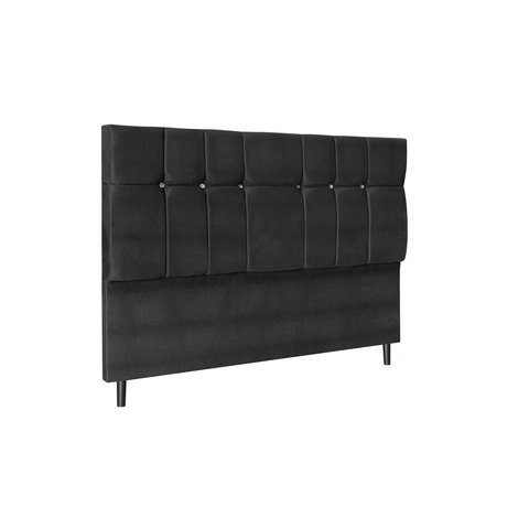 Cabeceira Opala Preto Estofada para Cama Box Casal King Size 195cm Quarto Luxo Jbe Móveis