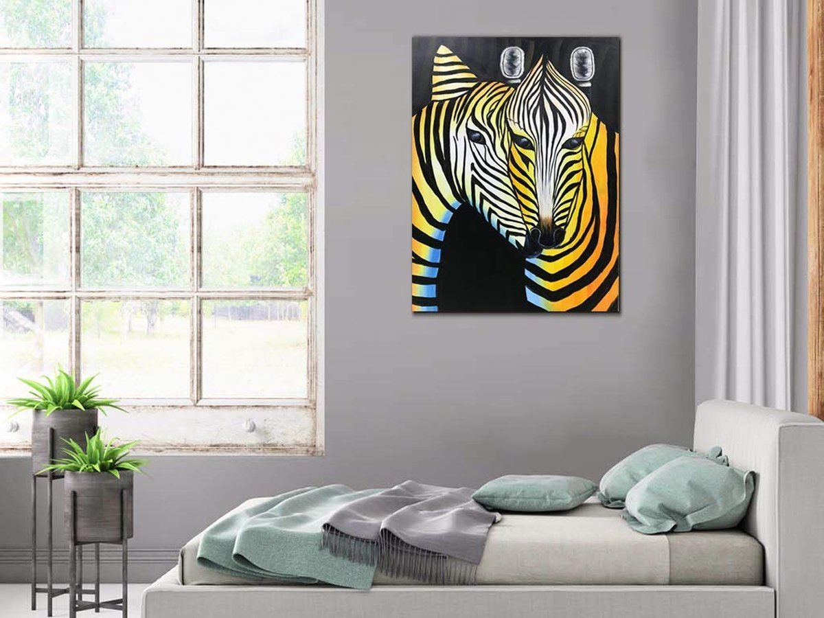 Quadro Pintura Tela pedestres ensolarado parque calçada 5511: 80cm (A) x 120cm (L) - 1