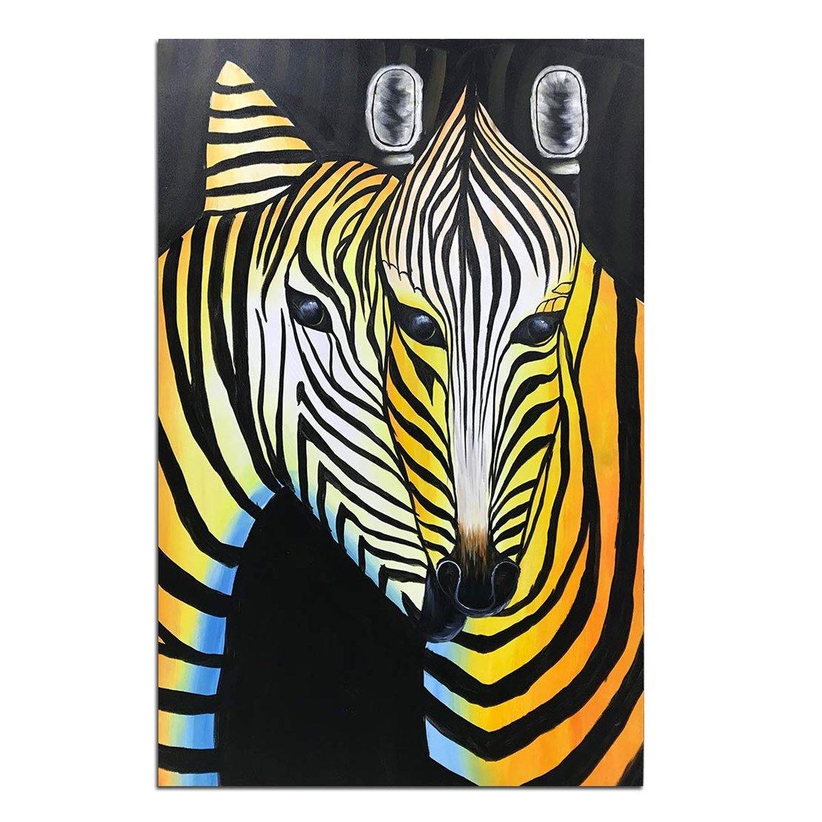 Quadro Pintura Tela pedestres ensolarado parque calçada 5511: 80cm (A) x 120cm (L) - 2