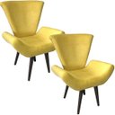 Ver imagem 1 de Kit 2 Poltronas Decorativas Elegance Suede Amarelo