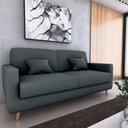 Ver imagem 4 de Sofá Cama Emília 2 Lugares 190cm Veludo Cinza Matrix