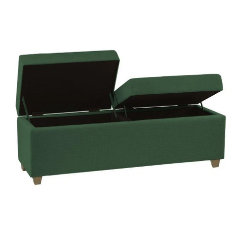 Recamier Bau Madri 1,20m Veludo Verde - Inova Decorações