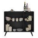 Ver imagem 6 de Aparador Buffet 3 Portas com Espelho Retrô Vegas Multimóveis MP1013 Preto