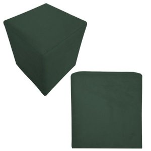 Kit 2 Puff Decorativo Dado Quadrado Suede Verde