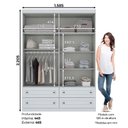 Ver imagem 6 de Berço Americano Unique Branco Soft Eco Wood - Matic e Guarda Roupa Infantil Americano 4 Porta Branco