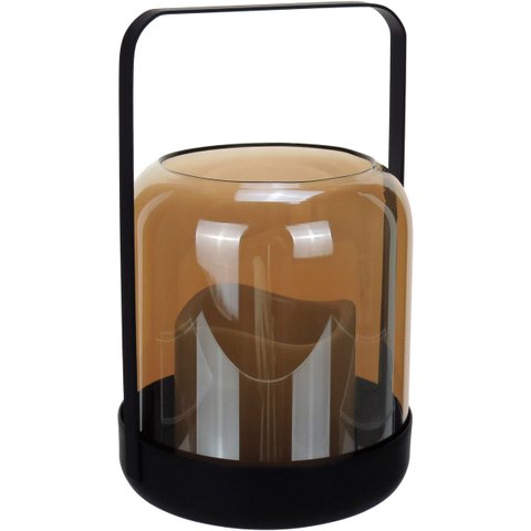 Castiçal Decorativo Porta Vela Home&co Metal 19x12x12cm Âmbar