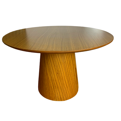 Mesa Cone de Centro para Sala de Estar Tampo 70 cm MDF Freijó e Base em Madeira Natural Freijó - Mar