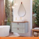 Ver imagem 5 de Gabinete para Banheiro 60cm 100% Mdf 1 Gaveta 1 Porta Basculante Sense Mgm Móveis Pistache/freijo