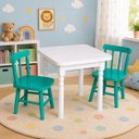 Ver imagem 2 de Conjunto Infantil 60x60 com 2 Cadeiras - Turquesa - Jm Móveis