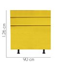 Ver imagem 2 de Cabeceira Estofada Argentina 90cm Solteiro para Cama Colchão Box Quarto Corino Amarelo - Aurora