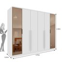 Ver imagem 3 de Guarda-Roupa Casal Portugal 6 Portas 2 Reflectas com LED 8 Gavetas Puxador MDF 270cm Yescasa