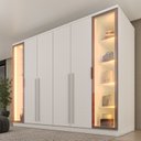 Ver imagem 5 de Guarda-Roupa Casal Portugal 6 Portas 2 Reflectas com LED 8 Gavetas Puxador MDF 270cm Yescasa