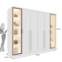 Ver imagem 7 de Guarda-Roupa Casal Portugal 6 Portas 2 Reflectas com LED 8 Gavetas Puxador MDF 270cm Yescasa