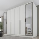 Ver imagem 1 de Guarda-Roupa Casal Portugal 6 Portas 2 Reflectas com LED 8 Gavetas Puxador MDF 270cm Yescasa