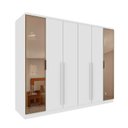 Ver imagem 2 de Guarda-Roupa Casal Portugal 6 Portas 2 Reflectas com LED 8 Gavetas Puxador MDF 270cm Yescasa