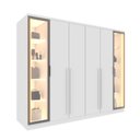 Ver imagem 6 de Guarda-Roupa Casal Portugal 6 Portas 2 Reflectas com LED 8 Gavetas Puxador MDF 270cm Yescasa