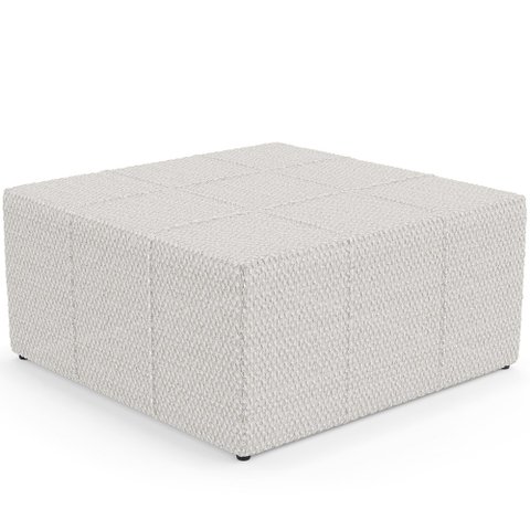 Puff Decorativo Para Sala de Estar Quadrado Milano 90x90cm W01 Bouclê Cru - Lyam Decor