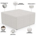 Ver imagem 4 de Puff Decorativo Para Sala de Estar Quadrado Milano 90x90cm W01 Bouclê Cru - Lyam Decor