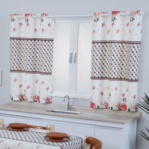Cortina de Cozinha Estampada Vaquinhas FASTLAR 125X200CM