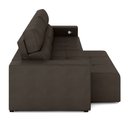 Ver mais imagens de Sofá Retrátil 3 Lugares 244cm 2 Módulos Nero com USB Couro Marrom G52 - Gran Belo