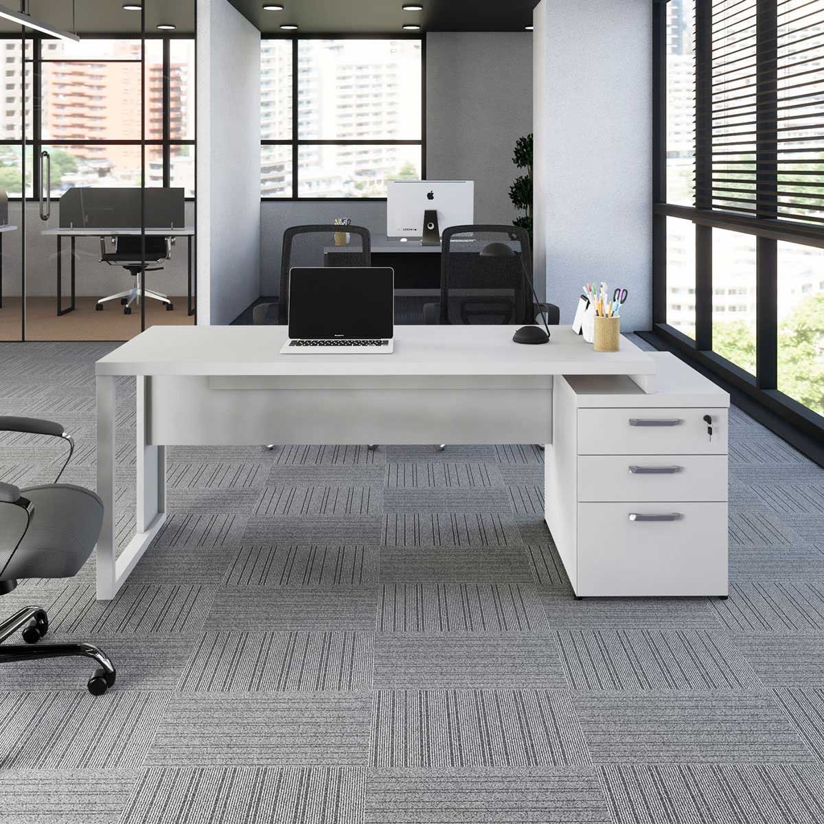 Mesa Escrit rio Extens vel 170cm A 192cm 3 Gav P Metal F5 Mesa Escrit rio Extens vel 170cm A 192cm 3 Gav P Metal F5