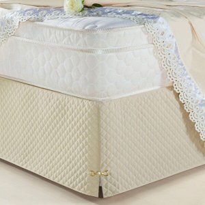 Saia Box Olimpo Microfibra em matelassê costurado - Queen - Bege