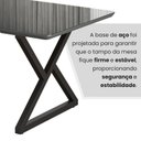 Ver imagem 7 de Mesa para Sala de Jantar Retangular 160x90cm MDF com Vidro Império Cinza/Preto Fosco/Grafite