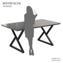 Ver imagem 4 de Mesa para Sala de Jantar Retangular 160x90cm MDF com Vidro Império Cinza/Preto Fosco/Grafite