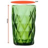 Jogo com 6 Copos Diamond de Vidro Verde Esmeralda de Agua ou Suco 350ml - 5