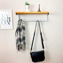 Ver imagem 1 de Prateleira com Cabideiro Style 9 Ganchos Carvalho e Branco