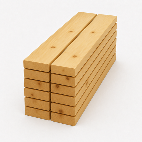 Kit 10 Sarrafos de 2cm x 7cm c/100cm Pinus Aparelhado