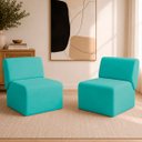 Ver imagem 1 de Kit 2 Poltronas Decorativas Zoe Orgânicas Modernas Minimalistas Sala Recepção Luxo Suede