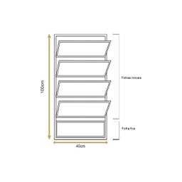 Vitro Basculante 100 X 40 Alumínio Branco - 4