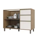 Ver imagem 2 de Balcão Pia Cozinha 1,20 m 2 Portas 2 Gavetas 1 Gavetão - Módulo Cozinha Mel - Luciane 1304:Pérola Of